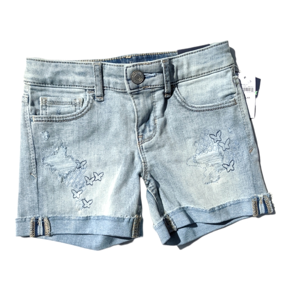 Gap Girls Size 6 Cuffed "Butterfly" Blue Jeans